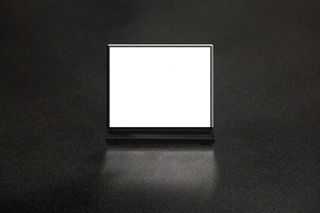 Mockup blank menu frame on table in restuarant