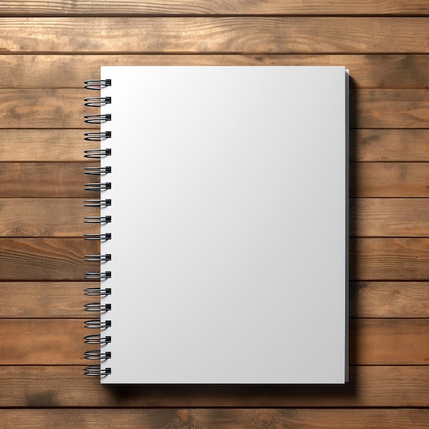 A mockup of a blank paper notebook