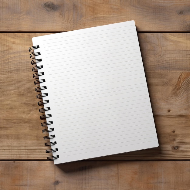 A mockup of a blank paper notebook