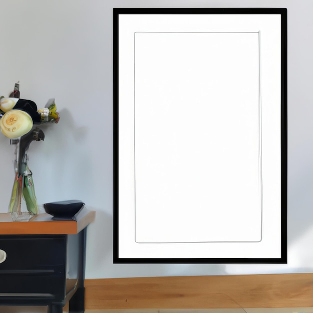 mockup of blank picture frame