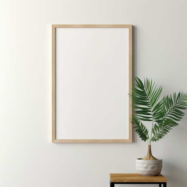 Photo mockup blank vertical free frame canvas ai generated image