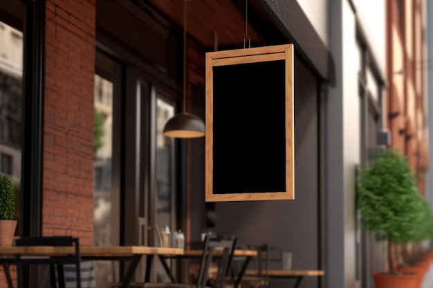 Mockup buitenmuur winkel winkelbord buiten restaurant