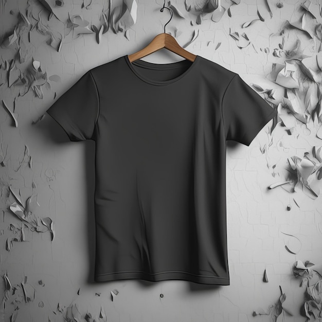 Photo mockup clothing black tshirt blank