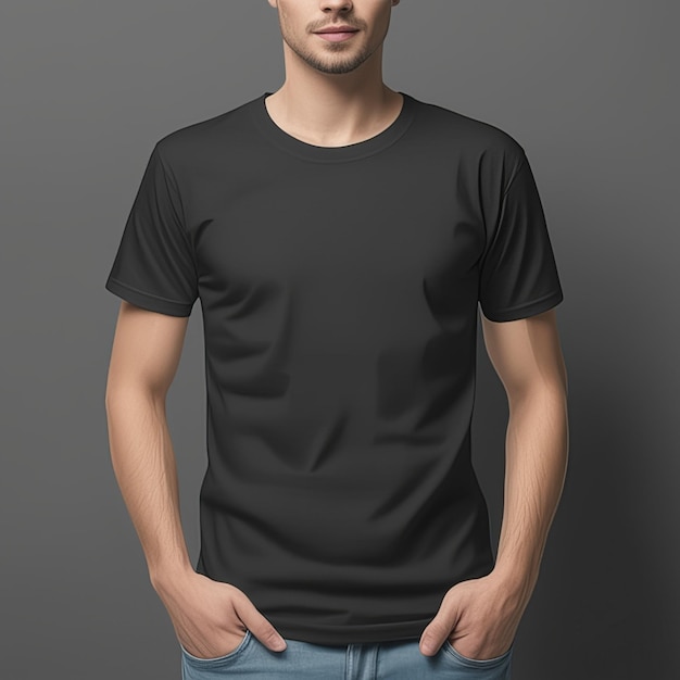 Mockup clothing black tshirt blank