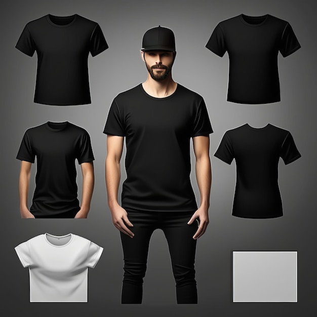 Mockup clothing black tshirt blank