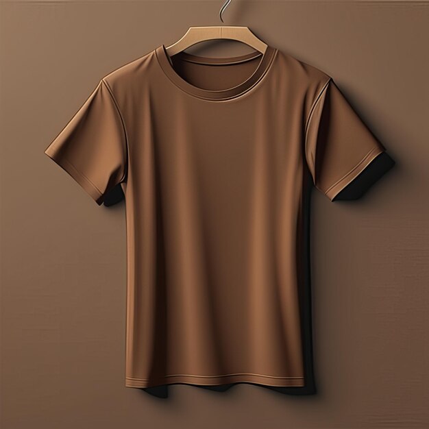 Photo mockup clothing brown tshirt blank