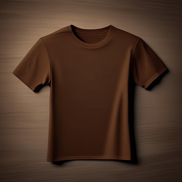 Photo mockup clothing brown tshirt blank