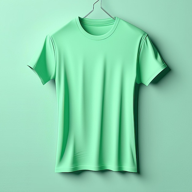 Mockup clothing mint green tshirt blank