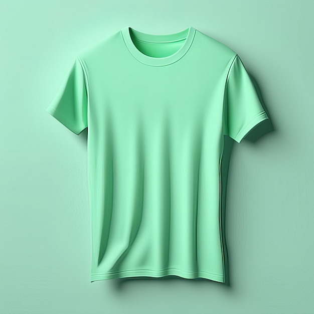 Photo mockup clothing mint green tshirt blank