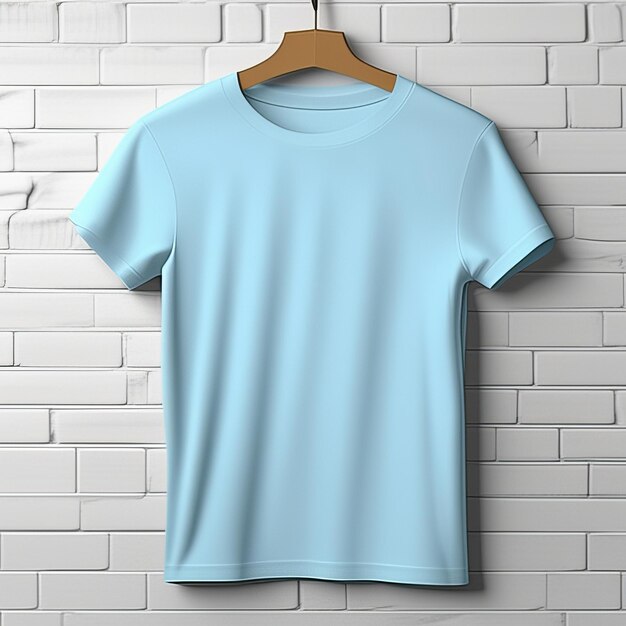 Mockup clothing sky blue tshirt blank