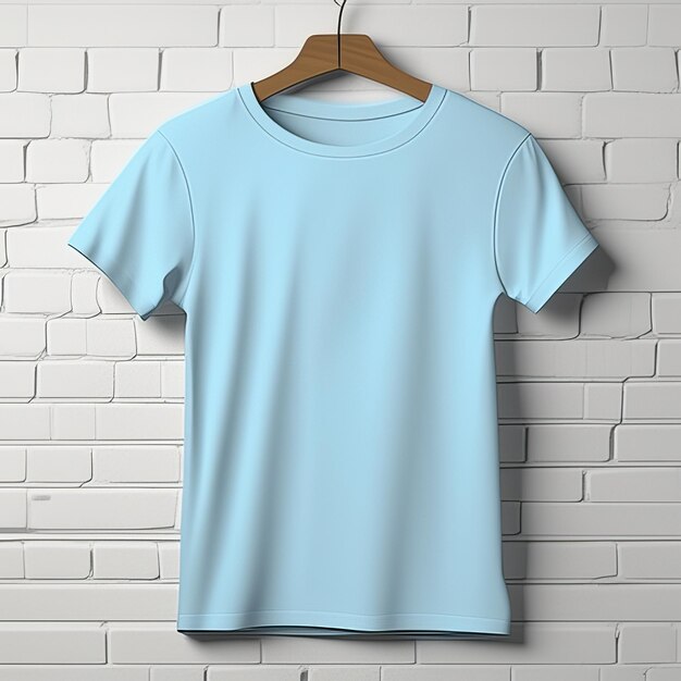 Mockup clothing sky blue tshirt blank