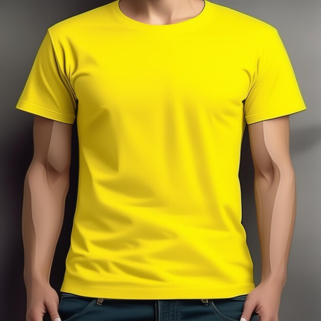 Mockup clothing yellow tshirt blank