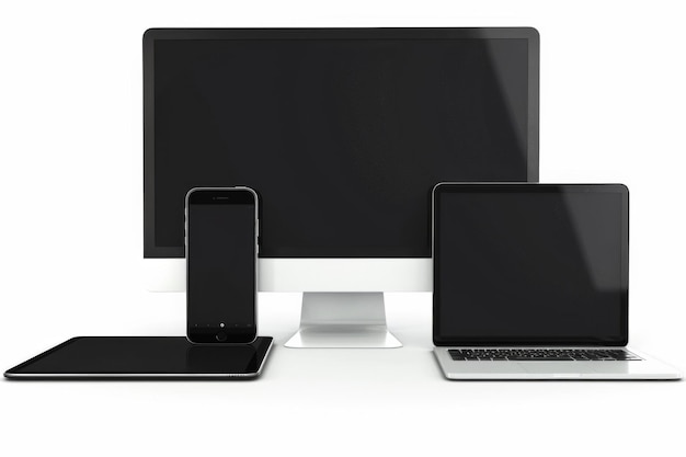 Foto mockup di monitor portatile e tablet creati con ai generativa