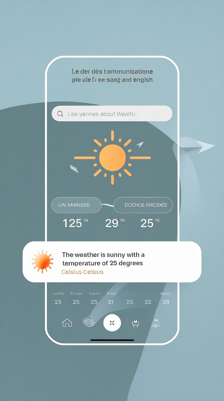 Photo mockup concept mobile app interface for real time translation example french and english