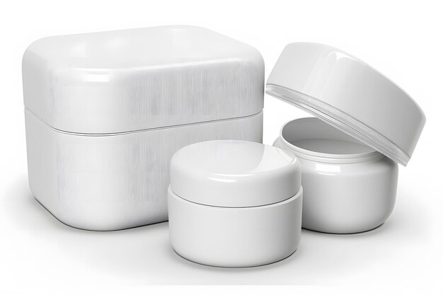 Mockup for cosmetics White containers for cream Neural network AI generated