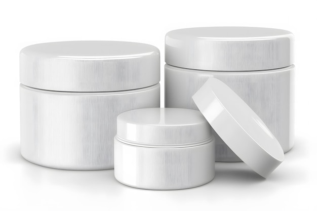 Mockup for cosmetics White containers for cream Neural network AI generated