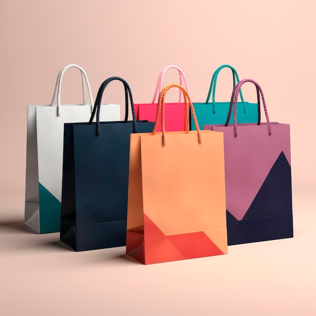 Mockup creative design of a shopping bag for retail