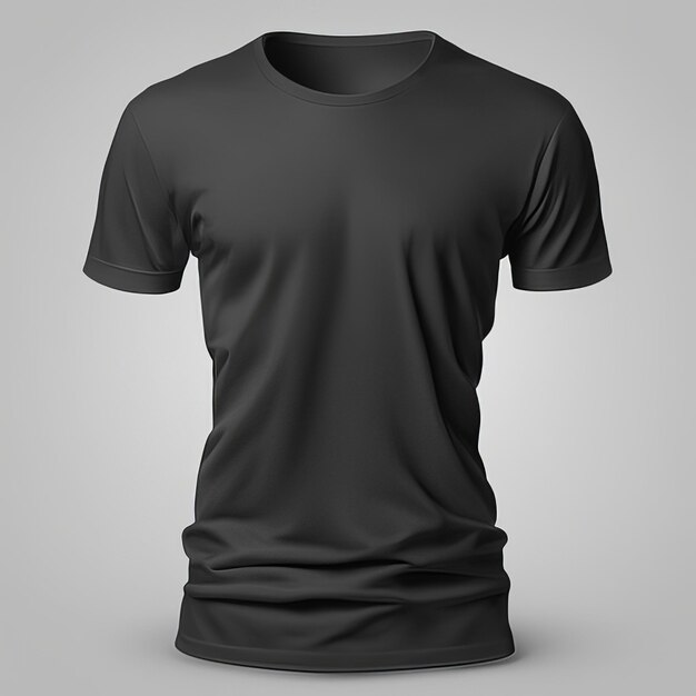 Photo mockup design of black tshirt blank