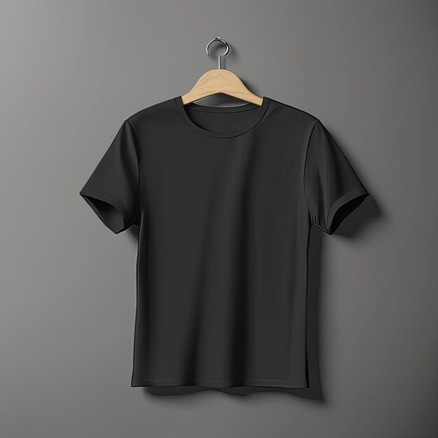 Photo mockup design of black tshirt blank