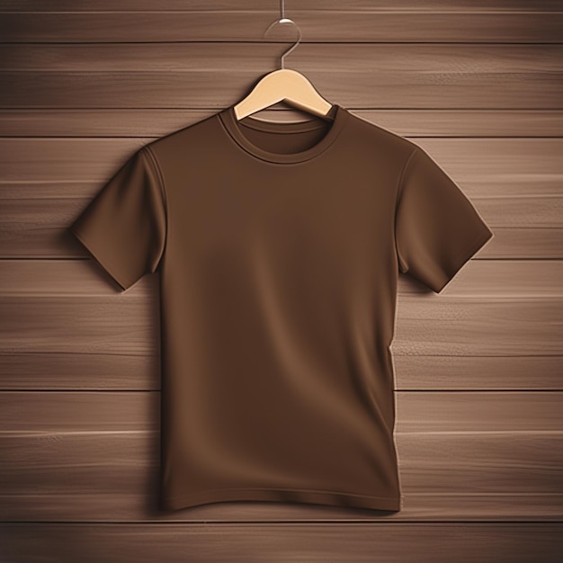 Mockup design of brown tshirt blank