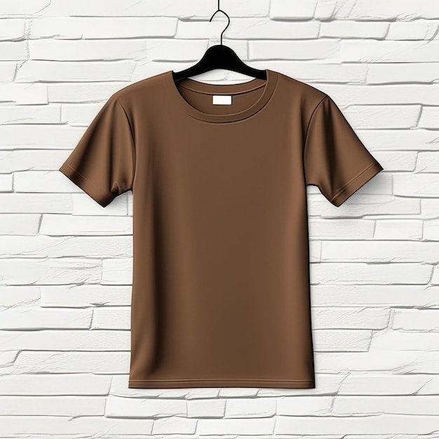 Mockup design of brown tshirt blank