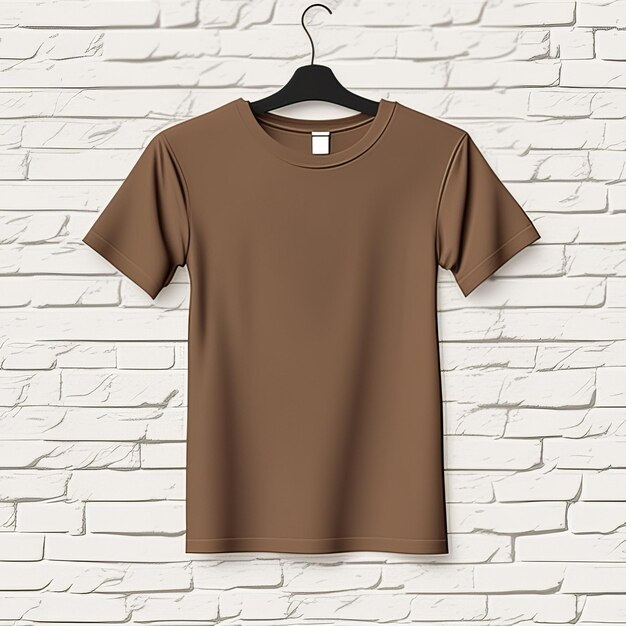 Mockup design of brown tshirt blank