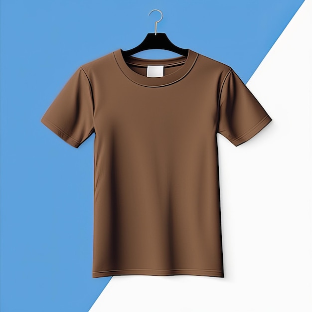 Mockup design of brown tshirt blank