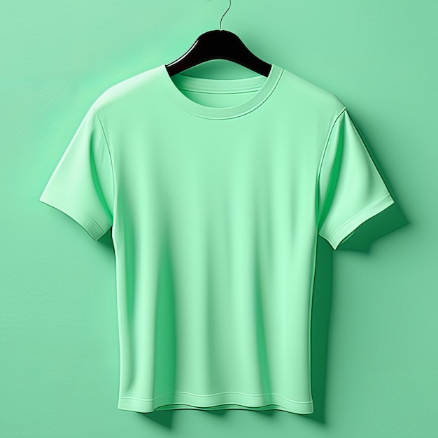 Mockup design of mint green tshirt blank