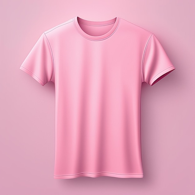 Photo mockup design of pink tshirt blank