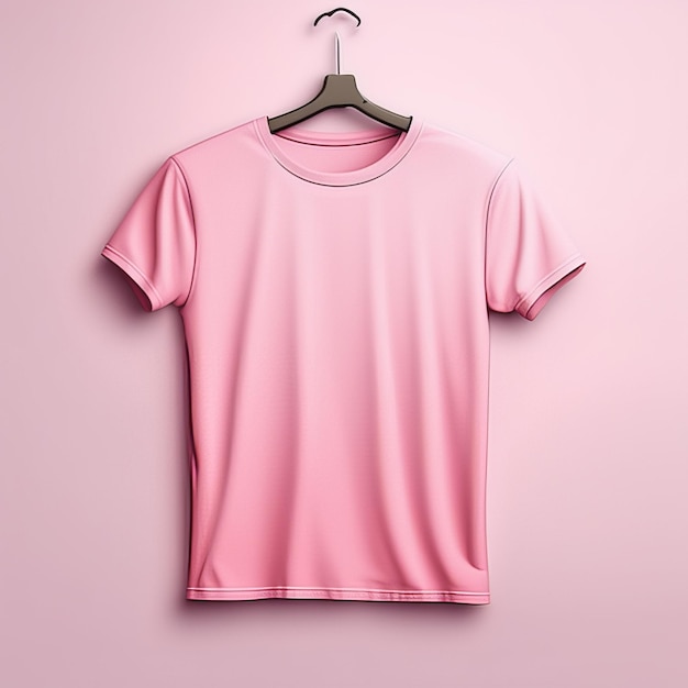 Mockup design of pink tshirt blank
