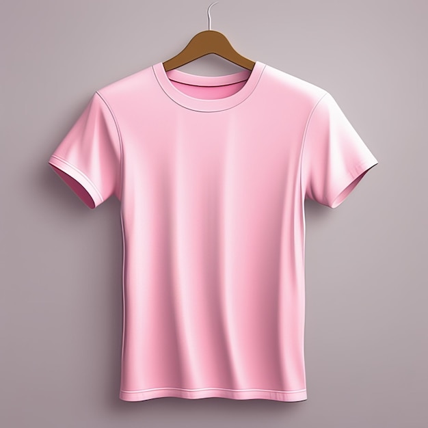 Mockup design of pink tshirt blank