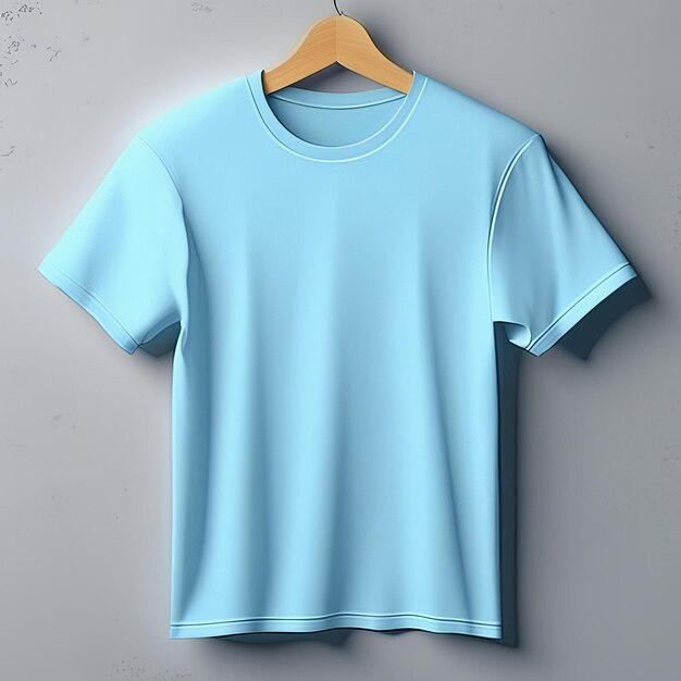 Mockup design of sky blue tshirt blank