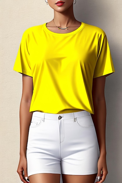 Mockup design of yellow tshirt blank