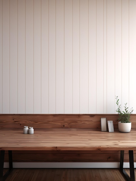 Mockup desk template made of wood