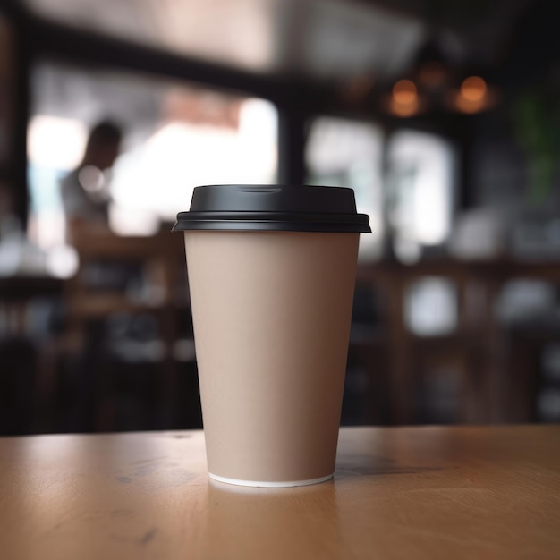 Mockup of a disposable coffee cup