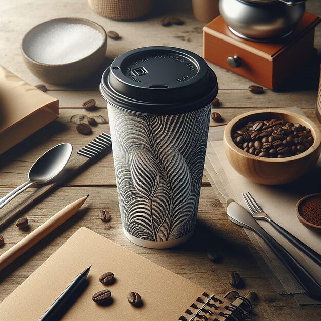 mockup of a disposable coffee cup