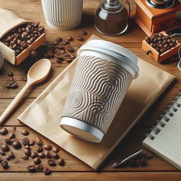 mockup of a disposable coffee cup