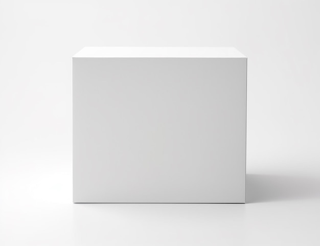 Mockup Een witte kartonnen doos geïsoleerd op een witte achtergrond