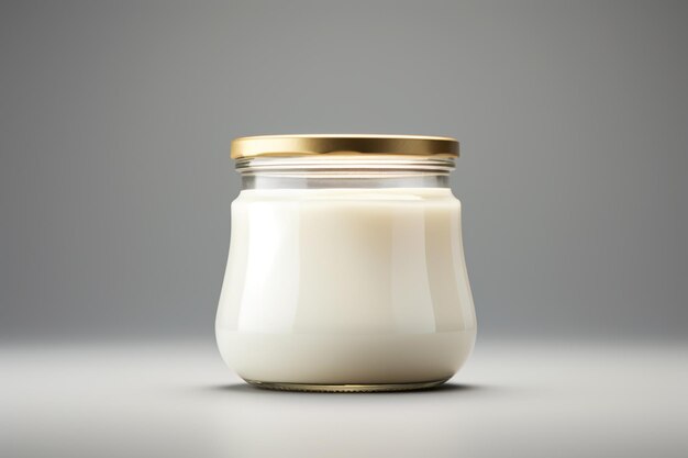 Photo mockup of elegant jar of cream on the minimalist studio background