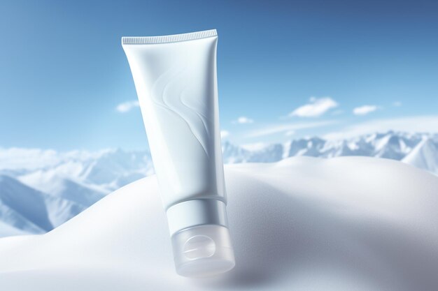 Mockup of elegant Sunscreen tube on natural style background