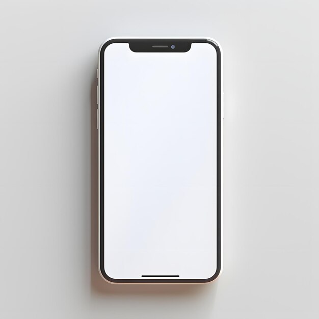 평평한 표면에 Mockup 빈 iPhone 화면