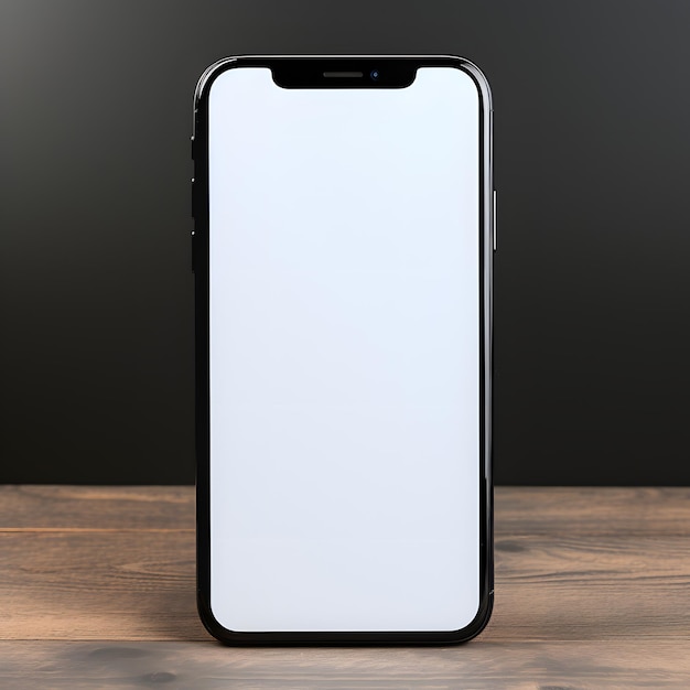 Mockup empty blank iphone screen on a plain surface