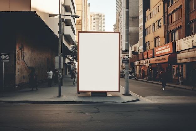 Mockup of an Empty Blank Poster Placed on a Street Road