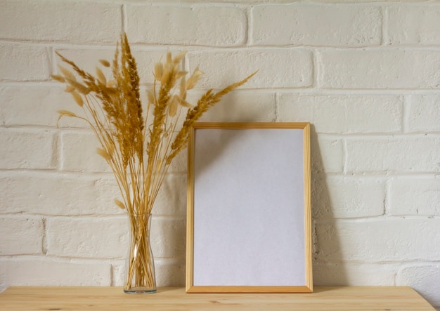 A mockup of an empty photo frame