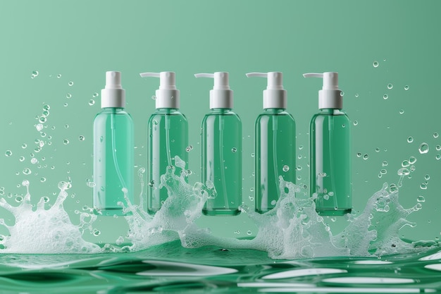 Мокет Пустая бутылка сыворотки для ухода за кожей для рекламы Косметическая концепция Генеративный ИИ