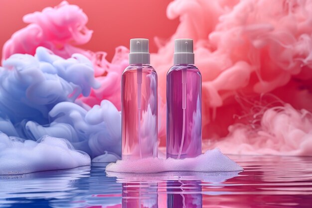 Photo mockup empty skin care serum bottle for advertising cosmetic concept generative ai