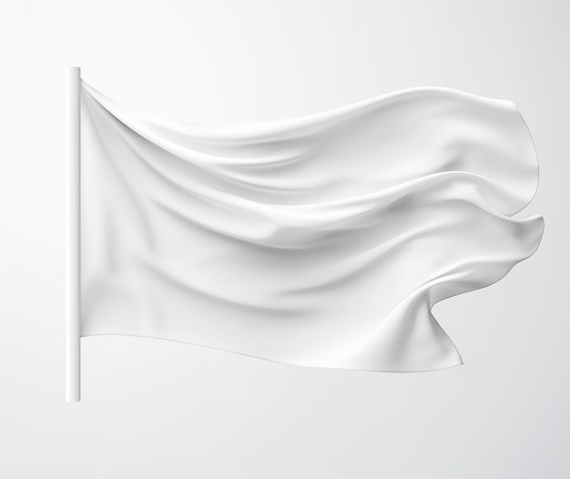 Photo mockup flag mock up isolated in the style of monochromatic whit