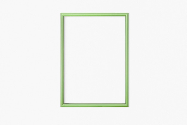 Foto cornice mockup verde su sfondo bianco