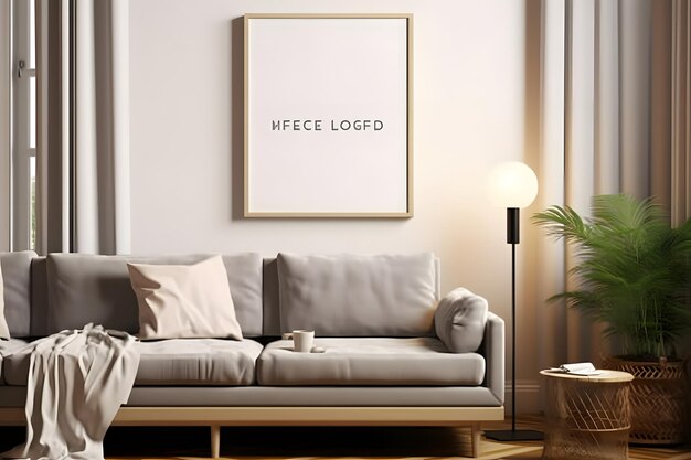 Mockup frame in woonkamer interieur 3d render