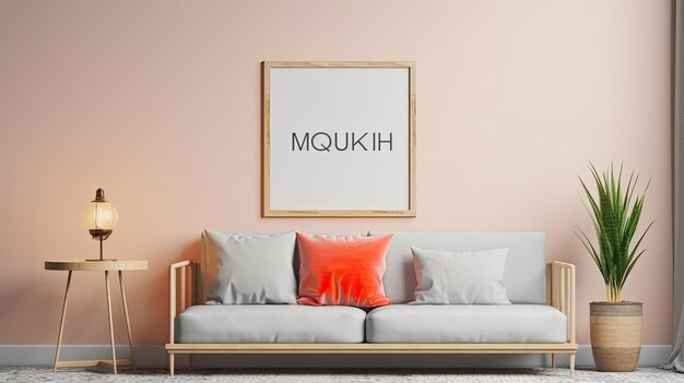 Photo mockup frame in interior background room in light